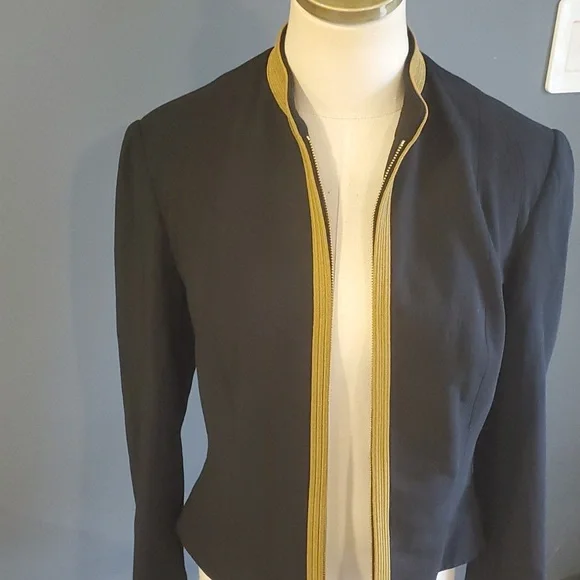 Ralph lauren black label wool blend  women black zip front  jacket blazer size 8 - Picture 7 of 14